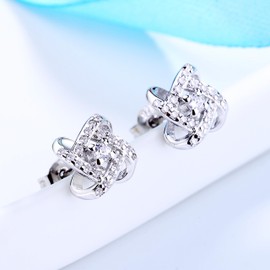Amy & Annette Sterling Silver Love Knot Stud Earrings - Great Gift Idea for Every Occasion - Size (10mm Diameter)