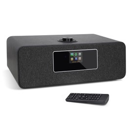 MS3 Stereo Smart Music System with Internet Radio, FM Digital Radio,Clock Radio,Spotify Connect,Bluetooth Speaker,WiFi Speaker,Headphone-Out,Alarms,Presets,Remote and App Control–Black Oak