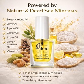 Dead Sea Cuticle & Nail Oil 5ML | Strengthens & Moisturizes Dry & Cracked Cuticles | With Almond, Olive, Argan, Jojoba & Castor Oils, Vitamin E | Nail Repair & Conditioning Oil