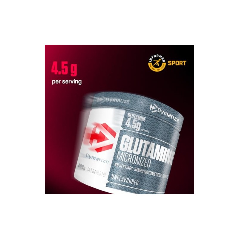 Dymatize Glutamine Micronized Unflavoured Powder 400g - Amino Acid -