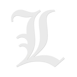 Applicable Pun Old English Letter L - Vinyl Decal for Outdoor Use on Cars, ATV, Boats, Windows and More - White 4 Inches Tall