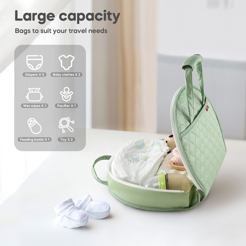 Amenpoki Portable Waterproof Leather Diaper Changing Pad Compact for Travel