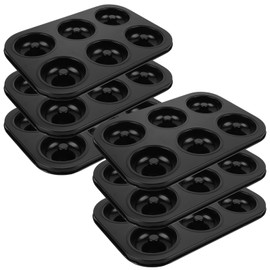 EATHEATY 6 Pack Donut Pan for Baking - 10.4 x 7.3 inch Nonstick Mini Doughnut Pan 6 Cavity Ring - Carbon Steel Bagel Donut Tray for Oven