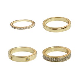 ZGDEIWGF Set of 4 Rings Zircon Rhinestone Rings Fashion Rings Vintage Rings Multi Style Knuckle Rings Stacking Rings Women Jewelry, Zinc