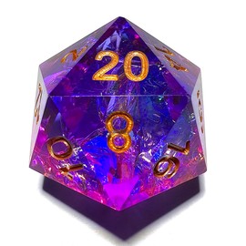 DND Dice Set,Dungeons and Dragon Game Dice Set D&D Gifts with Iron Box,7Pcs Sharp Edge Resin Dungeons and Dragons Polyhedral Role Playing Gaming Dice, (Pink Laser Film)