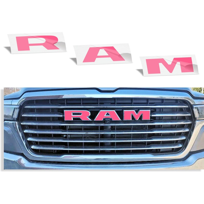 RAM Grille Emblem Overlay Decal Stickers 2025 Ram 1500 (Color: