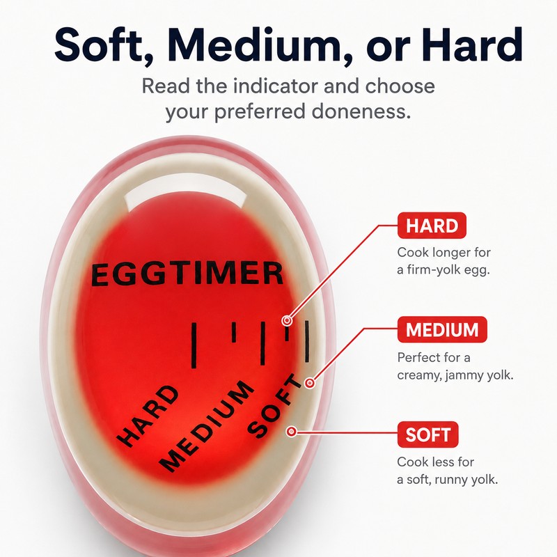 Color Changing Egg Timer for Boiling – Reusable Resin Egg