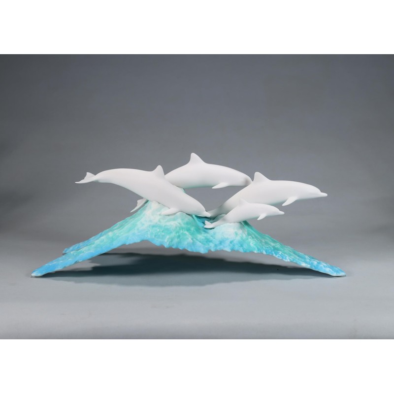 Dolphin Pod Sculpture by John Perry Pellucida on Blue Ocean