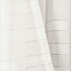 Lush Decor White Bridie Grommet Sheer Window Curtain Panel Pair (84" x 52"), 84" x 52