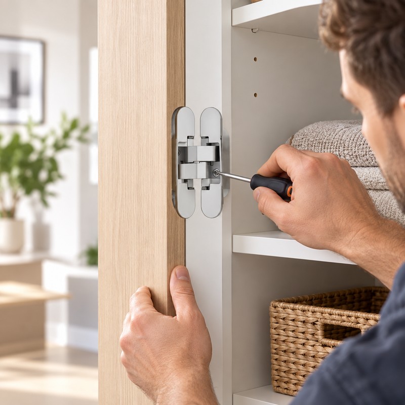Invisible Door Hinges for Concealed Furniture Doors – Stainless Steel