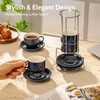 Sweese 4 Ounce Porcelain Stackable Espresso Cups with Saucers and