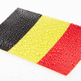 CANTENDO 5Pcs Belgium Flag Decal Sticker - Belgian Flag Reflective Vinyl Car Stickers - for Car Window Bumper Waterproof Sticker (2.5 x 4.5 Inch)