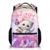 IWANGIFT School Backpack for Kids Girls, 17 Inch Cartoon Cat