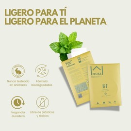 Láminas de detergente Hauss, biodegradables, limpian profundamente y eliminan manchas.