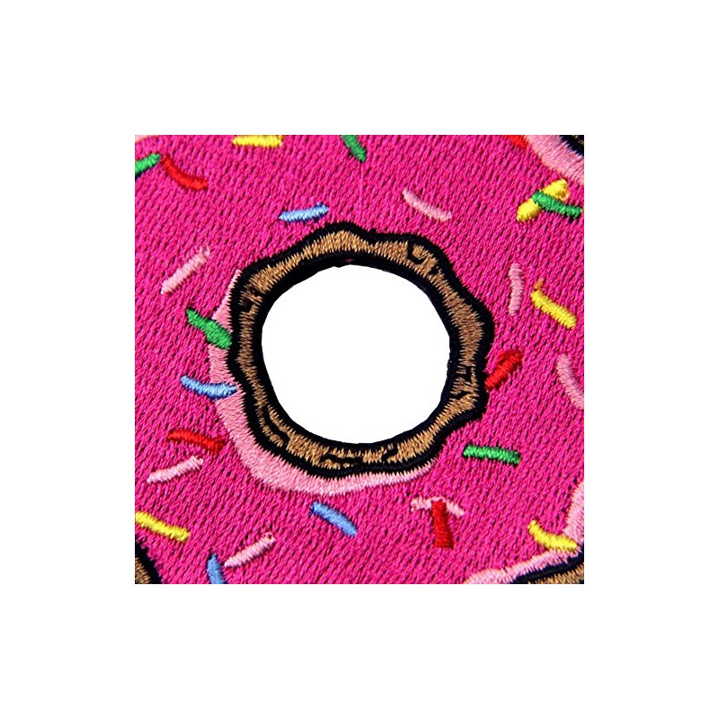 Doughnut Pink Strawberry Donut Sweet Candy Embroidered Badge Iron On