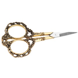 1pc Vintage Flower Pattern Scissors Needlework Embroidery Stainless Steel Tailor Scissors Small Sharp Sewing Scissors Stainless Steel Sewing Scissors for Art Work (Gold), YOSOOVKR3TU57NE-03