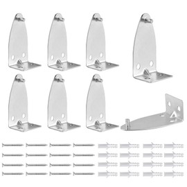 8 Pcs Blind Hold Down Brackets 1.6 Inch Silver Metal Blinds Hooks Bottom Rail Hold Clips Replacement with Screw Mini Blind Brackets for Horizontal Blinds and Windows Shades