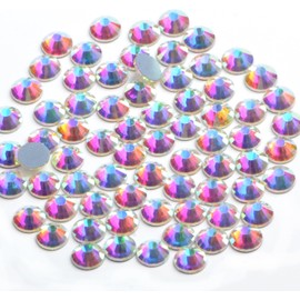 Bymitel Hotfix Crystal Rhinestones Round Gems Iron on DIY Jewelry Making Flat Back for Crafts,Crystal AB, 2mm (SS6/2880pcs)