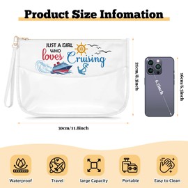 Cruise Ship Vacation Gift Clear Makeup Bag Cruise Themed Gifts Cruising Present for Women Girls Weekend Present Cosmetic Bag Christmas Birthday Travel Pouch for Friend Sister
