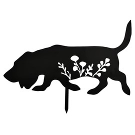 Basset Hound Metal Dog Stake Garden Garden Statue, Yard Decoration Art Lawn, Dog Gifts for Dog Lovers, Outdoor Home Decoration Metal Animal Statue