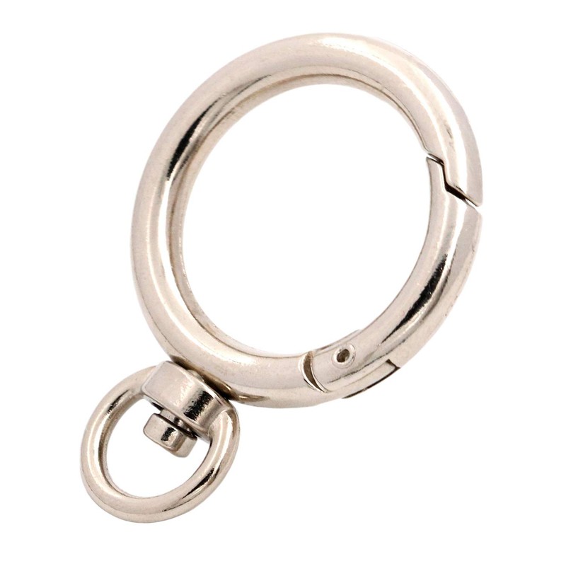 BIKICOCO Spring Gate Ring with Swivel Loop O-Ring Clasp Push