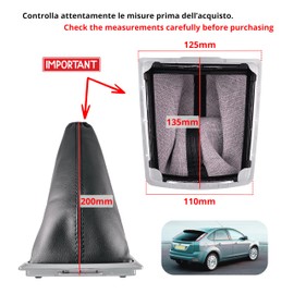 1neiSmartech Headphones and Frame for Gear Knob Set Compatible with Ford Focus MK2 MKII 2004-2007 Faux Leather Colour Black Small Frame