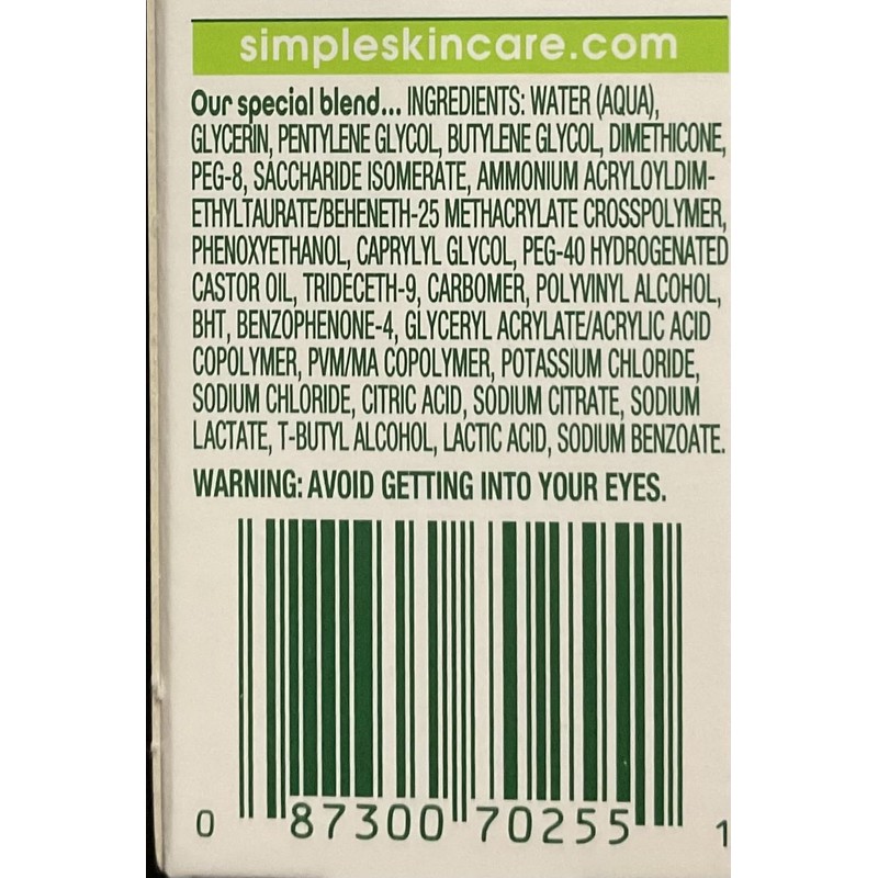 Simple Water Boost Hydrating Booster, Dry Sensitive Skin, 0.85 fl