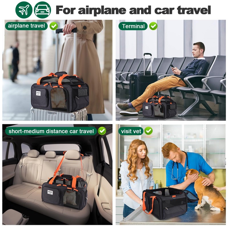 pidipiti 17x13x8 Frontier Allegiant Airlines Approved top Expandable pet Carrier