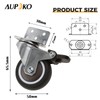 Aupoko 4Pcs Furniture Castors with 4 Brakes 50mm, L-Shaped Brake
