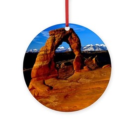 CafePress Arches National Park, Utah Round 4" MDF Holiday Ornament