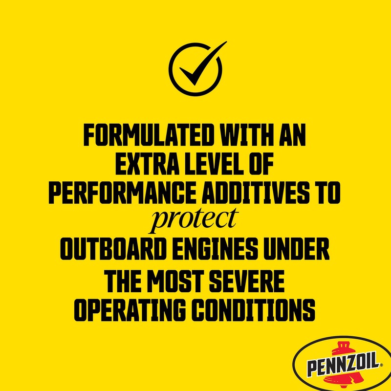 Pennzoil Marine Premium Plus 2-Cycle Synthetic Blend Engine Oil, 1