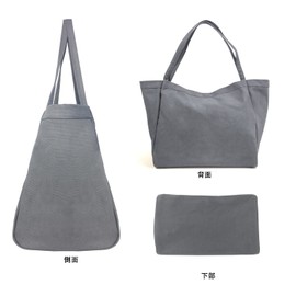TLDIHO Tote Bag, Mother's Bag, Large Size, Canvas, Shoulder Bag, Work or School Commute, Canvas, Lightweight, Large Capacity, Multi-functional, Solid, gray