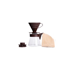 Hario V60 Pour Over Coffee Starter Set, Size 02, Brown