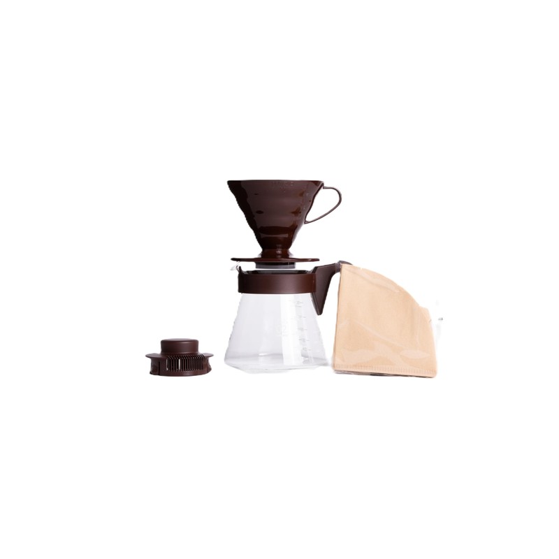 Hario V60 Pour Over Coffee Starter Set, Size 02, Brown