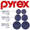 Pyrex (2) 7202-PC 1-Cup, (2) 7200-PC 2-Cup, & (2) 7201-PC