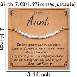 Aunt Birthday Christmas Gifts for Women Auntie To My Aunt Bracelets for Aunty Pearl Bracelet for Women Aunts Xmas Gifts from Niece Long Distance Gifts for Aunty Auntie Best Aunt Ever Gifts
