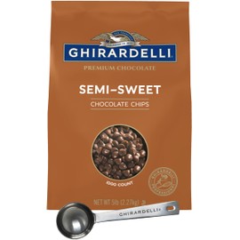 Ghirardelli Semi-Sweet Chocolate Chips, 5lb bag with Ghirardelli Stamped Barista Spoon