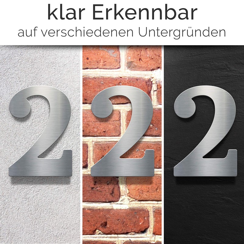 N-02-2-E Stainless Steel House Number 2 - Solid, Weatherproof and