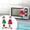 Mobestech 3pcs Christmas Refrigerator Door Handle Festive Kitchen Appliance Protector