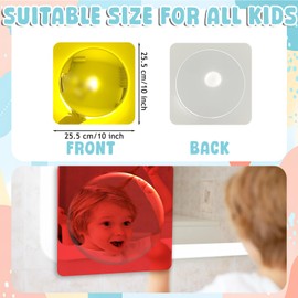 Novusen Sensory Wall Acrylic Mirror, 10 Inch, Colorful Bubble Design, for Bedroom, Kindergarten, and Primary School Decor, 3 Pieces (3, Red, Yellow, Green, 10 x 10 inch)