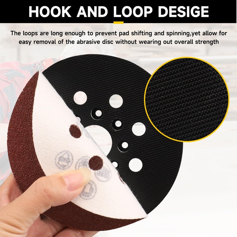 STEBRUAM 5 Inch 8 Hole Replacement Sander Backing Pad with