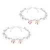 Rbenxia 2pcs Flower Girls Headpiece, Bridal Pearl Floral Rhinestone Crystal