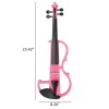 Unbranded US 4/4 Pink Electric Silent Violin W/ Case Bow