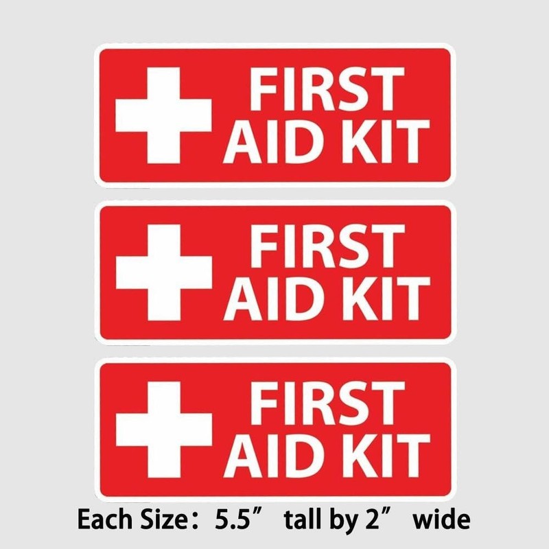 3Pack First Aid Kit Sticker Decal Self Adhesive Rescue Emergency