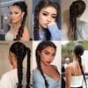 Braided Ponytail Extensions with Hair Ties Brownish Black Soft 16