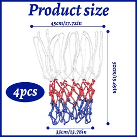 Pack of 4 Basketball Net, Basketball Net, Weatherproof Basketball Net Outdoor, Basketball Net Outdoor, Basketball Net Outdoor Weatherproof Basketball Net