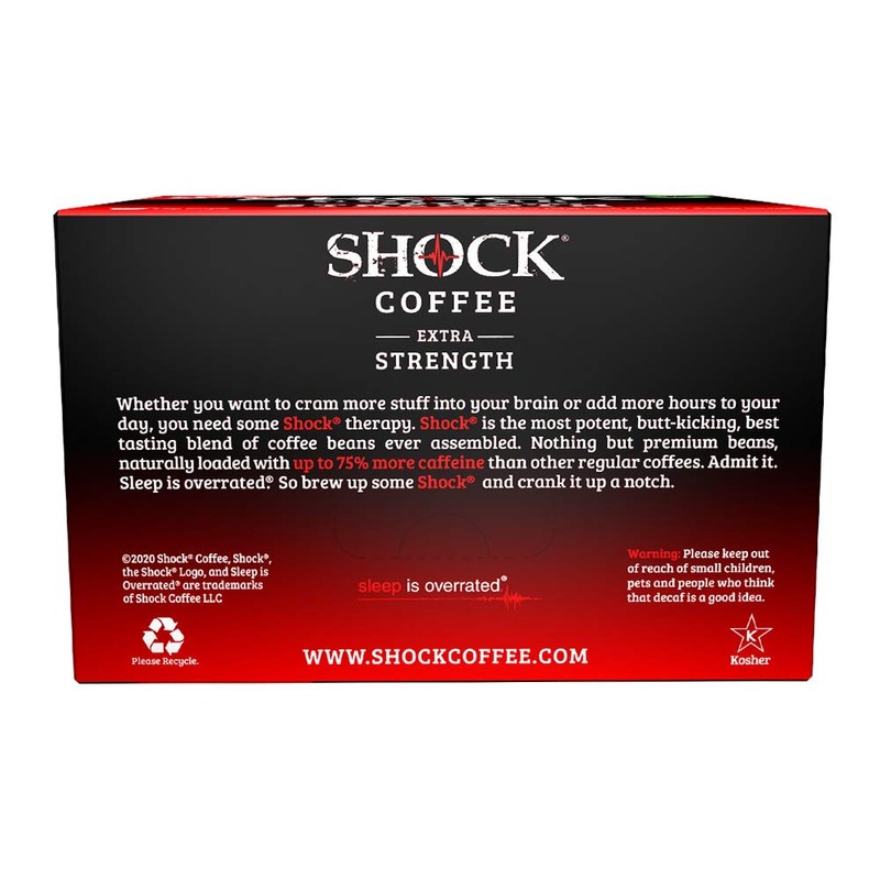 Shock Coffee Extra Strength Single Serve Cups. Up to 75%