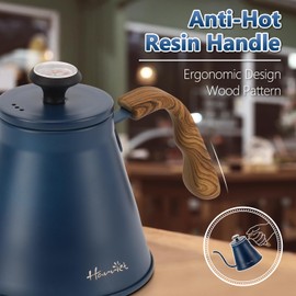 Gooseneck Kettle, Harriet 37oz Pour Over Kettle with Thermometer, Coffee kettle for Stovetop, Stainless Steel Kettle with 3-Layer Base, Anti-Hot Handle, for Drip Coffee & Tea