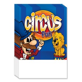 ZOCO - Circus Fun - Mini Activity Pads (50 Bulk Pack Without Crayons) - Party Favors, Goodie Bag Stuffers, Coloring, Games, Mazes, Word Search, Puzzles, Activities for Kids