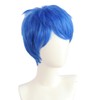 QHQ-SHININGLIFI Unisex Short Blue Wig, Pixie cut Synthetic Hair for